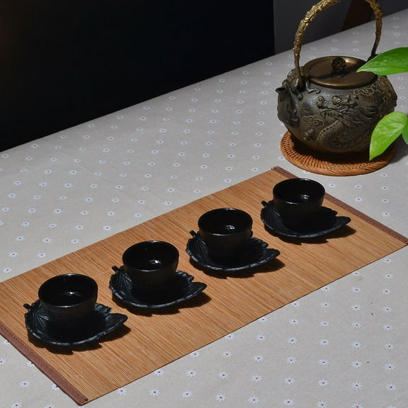 TABLZONE Chinese Style Teaware Cast Iron Tea Cup Black 1Set