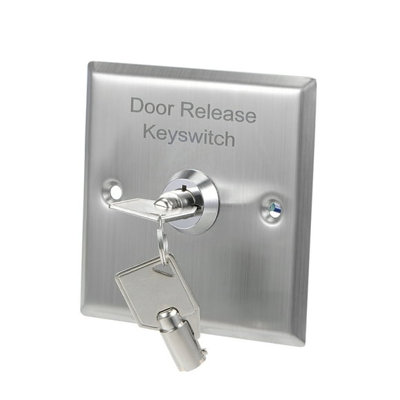 Unique Bargains Key Lock Switch On Off Exit Switches Emergency Door Release SPST for Access Control Panel Mount with 2 Keys