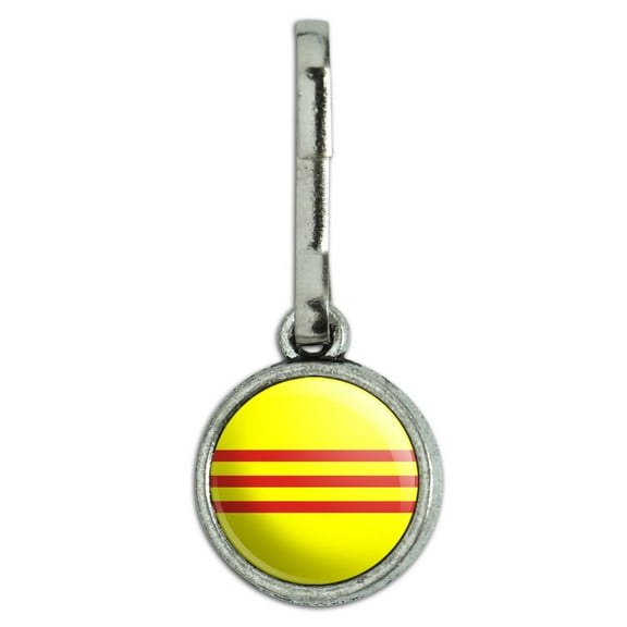 South Vietnam Flag Antiqued Charm Clothes Purse Suitcase Backpack Zipper Pull Aid
