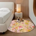 thumbnail image 3 of Spring Floral Round Area Rug 7 FT,Non Slip Living Room Area Carpet,Watercolor Elegant Summer Flowers Botanical Washable Soft Circular Rug Floor Carpet for Bedside Office Play Room Classroom, 3 of 9