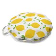 thumbnail image 1 of Lemons Round Floor Cushion with Handle, Continuous Modern Summer Themed Tasty Citrus Fruits Illustration, Decorative Pillow for Living Room & Dorms, 18" Round, Lime Green Earth Yellow, by Ambesonne, 1 of 4