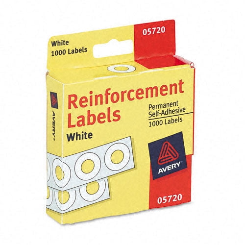 New Avery White SelfAdhesive Hole Reinforcements (1000pk) 05720