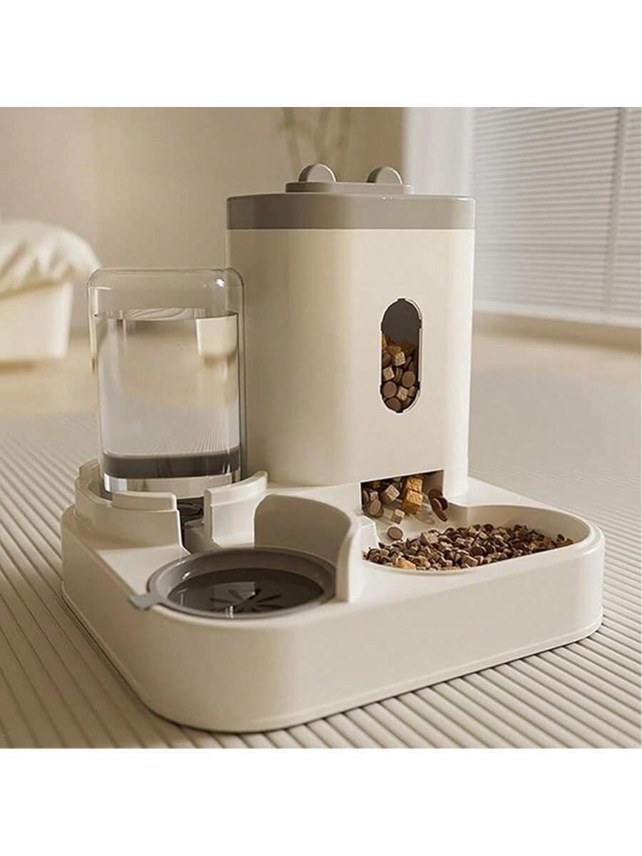Dog Bowl Cat Food Bowl 2 In 1 Pet Automatic Feeder And Waterer Food Container Supplies, Extra-Large Capacity 2500 Ml,Suitable For Puppies And Kittens