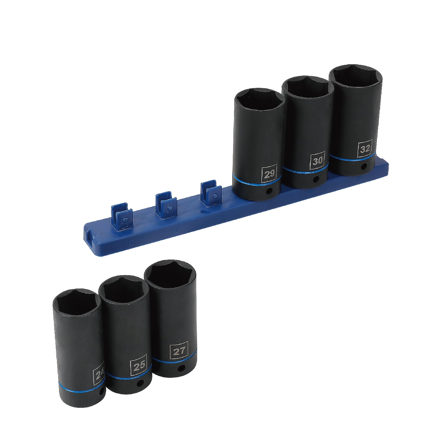 Hyper Tough Metric 1/2-inch Drive Large Impact Deep Socket Set, 7 Pieces