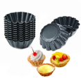 thumbnail image 1 of Molde para muffins, 12 piezas, moldes para mini tartas, de acero al carbono, moldes para tartas, moldes para muffins antiadherentes, moldes para tartaletas de acero al carbono, reutilizables, 1 of 4