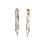 COOLCRYSTALS Bridal Fashion Jewelry Earrings Gold Crystal Chandelier Clip On Earring