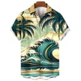 thumbnail image 3 of ZCFZJW Mens Hawaiian Shirt Short Sleeve Button Down Shirt Tropical Floral Pattern Print Summer Big and Tall Graphic Tees Trendy Holiday Beach Shirt Tops Multicolor#09 XXL, 3 of 3