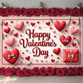 thumbnail image 6 of Red Roses Valentine's Day Banner Heart Shapes Love Display Romantic Gift Boxes Romantic Backdrop for Valentine's Party Romantic Date Indoor Decoration, 6 of 9