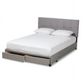 thumbnail image 3 of Baxton Studio Netti Light Grey Fabric Upholstered 2-Drawer King Size Platform Storage Bed, 3 of 7