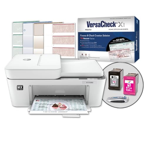 Impresora multifunción HP DeskJet 4155 MXE MICR VersaCheck, paquete de software de impresión Presto, color blanco
