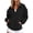 Black, variant on Womens Oversized Sweatshirts Half Button Lapel Pullover Elastic cuffs Fashion Hoodies Loungewear Clothes with Pockets S‑2XL