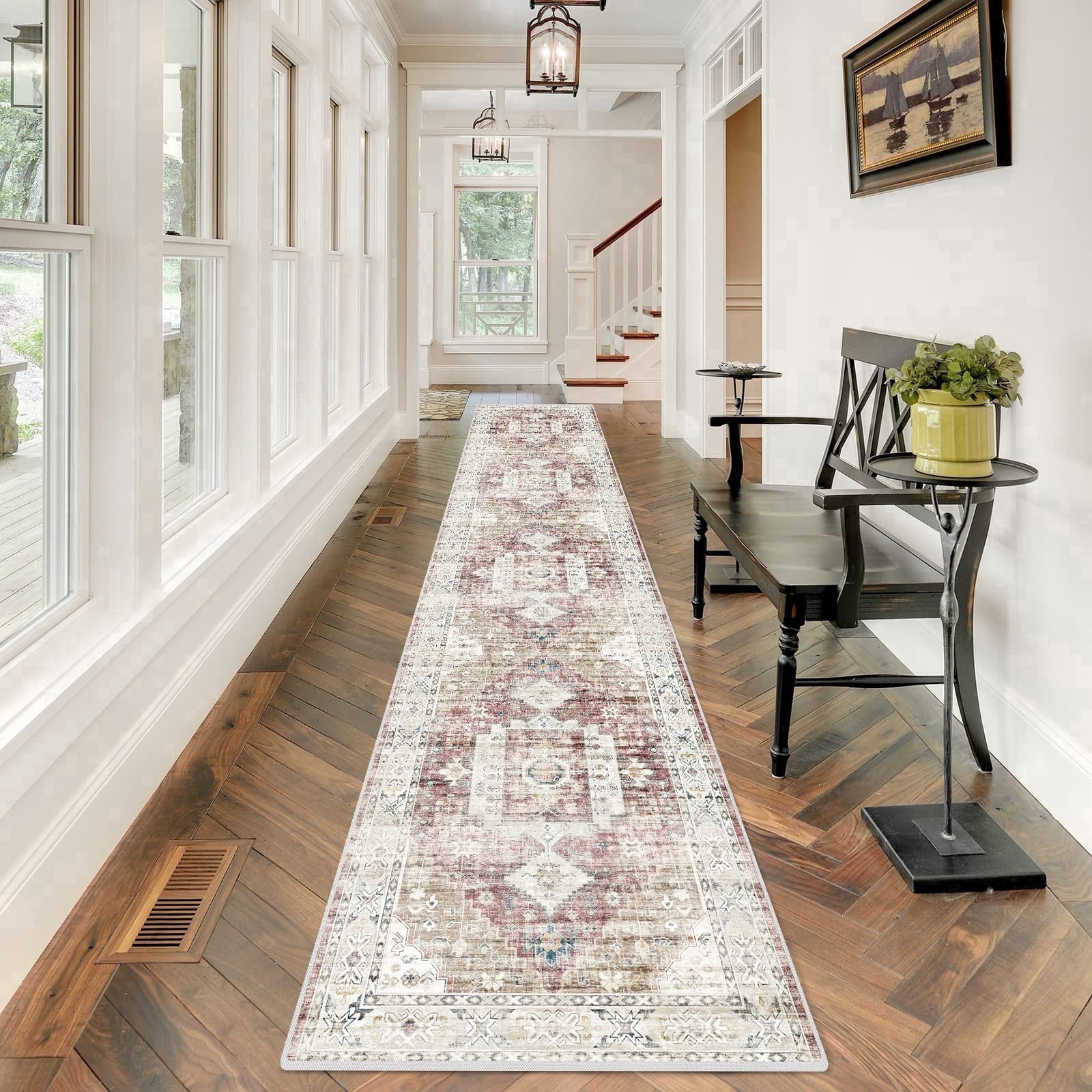 Washable Vintage Runner Rug(2'6"x10')