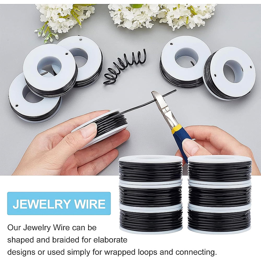 1set Round Aluminum Wire with Iron Side Cutting Pliers Black 12 Gauge 2mm DIY