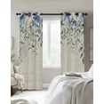 thumbnail image 4 of Blue Flower Kitchen Curtains Farmhouse Eucalyptus Retro Country Plant Cafe Short Curtains for Bathroom Blackout Window Curtain Grommet Small Window Treatment Drapes for Bedroom Living Room 42"x45"x2, 4 of 9