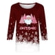 thumbnail image 5 of Camisetas de Navidad para Mujeres, 3/4 Manga Cuello Redondo Blusa con Estampado de Vacaciones, Top de Moda Casual, 5 of 5