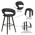 thumbnail image 6 of Flash Furniture 2 Pk. Brynn Series 29'' High Contemporary Cappuccino Wood Barstool in Black Vinyl, 6 of 14
