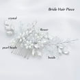 thumbnail image 3 of Bride Wedding Hair Comb Pearl Flower Hair Piece Rhinestone Bridal Hair Accessories for Women HC034 (Gold), 3 of 4