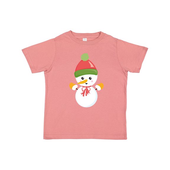 Inktastic Christmas Snowman, Snowman with Hat, Carrot Nose, Bow Boys or Girls Toddler T-Shirt