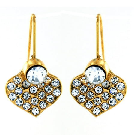 West Coast Jewelry Heart Cubic Zirconia Drop Earrings