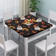 thumbnail image 3 of Black Halloween Pumpkin Faces Square Fitted Tablecloth with Elastic Edge,Square Table Cover,Washable Elastic Table Cover for Home Kitchen Party Decor 36"x36", 3 of 6