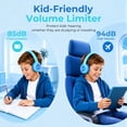 thumbnail image 3 of Kids Bluetooth Headphones, 60H Playtime, Volume Limited 85/94dB, Bluetooth 5.3, Foldable Wireless Headphones for Kids with ANC & HD Mic, 3 of 6
