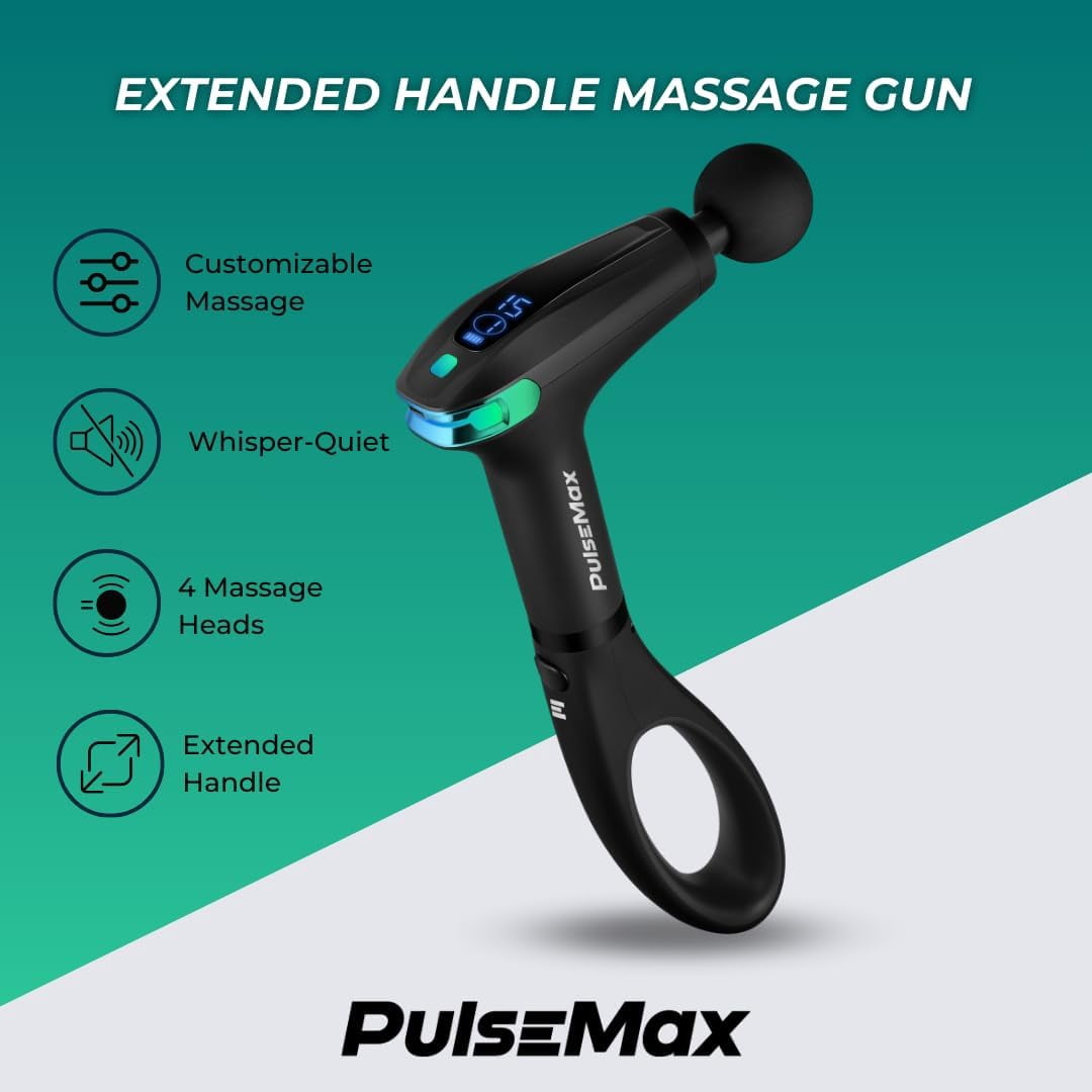 REATHLETE PULSEMAX Percussive Therapy Device - Massage Gun for Muscle Treatment - Handheld, Wireless Deep Tissue Massage - Ideal for Back, Shoulder, Arms, Glutes, Calf -Full Body Pain Relief