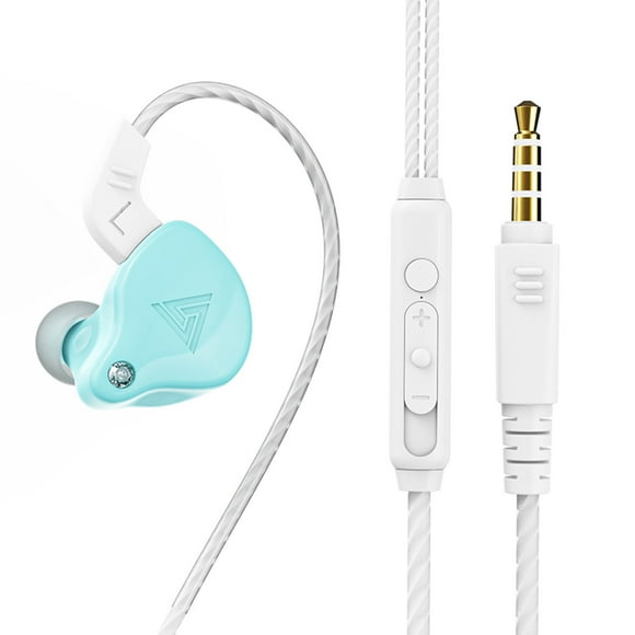 QKZ QKZ AK6-X In-Ear Wired Headphones with Mic, 10mm Dynamic Driver, 3.5mm Jack, Lightweight Design, Blue