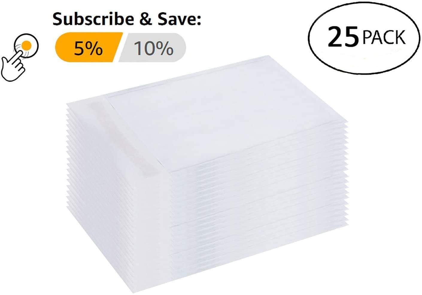 25 Pack White Kraft Padded envelopes 5x9. White Kraft Bubble Mailers 5
