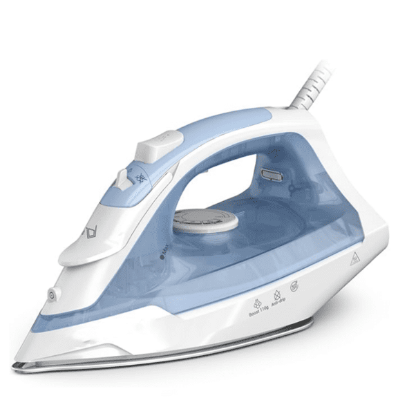 Steam Iron for Clothes Garment Steamer, Burst of Steam & Spray, Portable Iron and Steamer for Clothes, Ceramic Nonstick Soleplate, 1400 Watts, Anti-Drip, Auto-Off, Easy Ironing, Blue