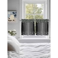thumbnail image 4 of Half Window Curtains 24 Inches Long, Black Grey Window Treatment Curtain Drapes, Modern Abstract Diamond Luxury Gradient Short Curtains Tiers for Kitchen Over Sink, 27.5"x24", 2 Panels, 4 of 7