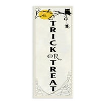 Stupell Indtries Trick or Treat Greeting Spooky Full Moon Owl,7 x 17,Design by Sally Swatland