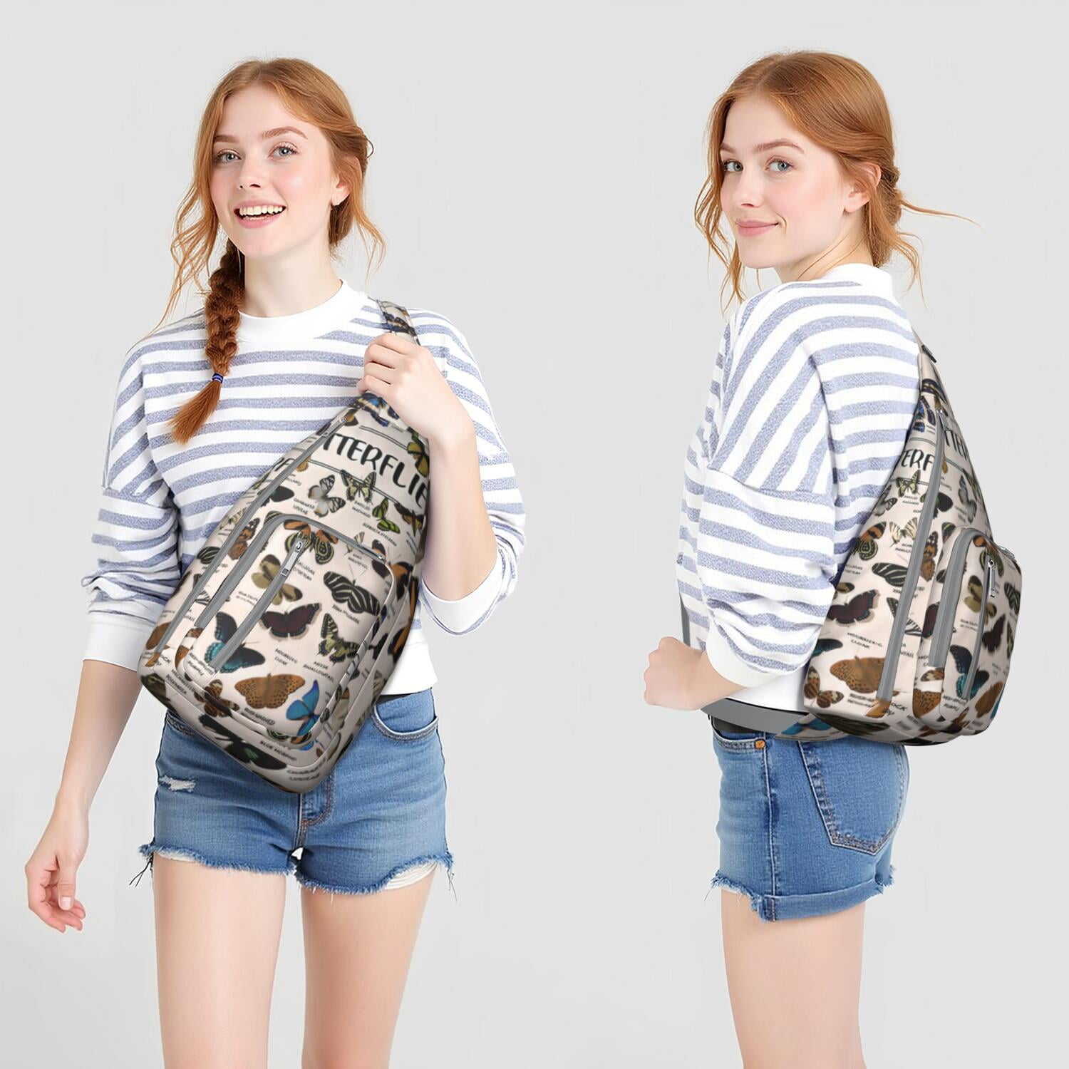 Butterfly Sling Backpack – Stylish Floral Crossbody Bag, Lightweight Shoulder Backpack for Travel, Hiking & Everyday Use
