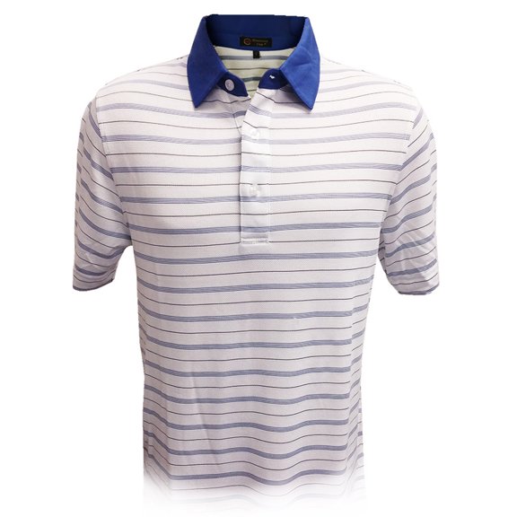 Monterey Club Men's Connor Stripe Texture Golf Polo Shirt #3627