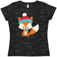 thumbnail image 3 of Inktastic Cute Fox, Fox With Hat And Scarf, Orange Fox Women's T-Shirt, 3 of 5