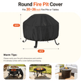 thumbnail image 2 of GASPRO 36" Round Fire Pit Cover, Outdoor Fire Pit Cover for 30-36 Inches Fire Pits, Windproof Drawstring & Waterproof Layer, Lightweight, Black, 2 of 11