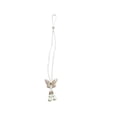 thumbnail image 2 of Beige Sequin Butterfly Curtain Tieback, Adjustable Hand-Woven Rope Tiebacks with Pearl, Window Drape Holdback for Living Room Bedroom, 20 Inch, 2 of 6
