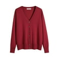 thumbnail image 2 of BILIKEYU Women's Solid Tone Buttoned Mercerized Cotton Loose Sweater, Womens Tops, Sweaters for Women, Fall Clothes, 2 of 5