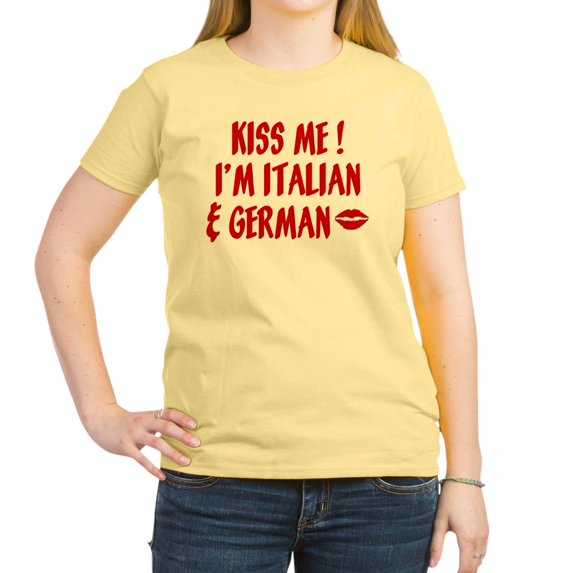 CafePress - Kiss Me: German & Italian Women's Light T Shirt - Women's Classic T-Shirt