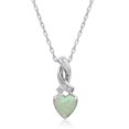 thumbnail image 1 of Amanda Rose Collection Pendentif en Forme de Cœur Opale et Diamant en Argent Sterling, 1 of 1
