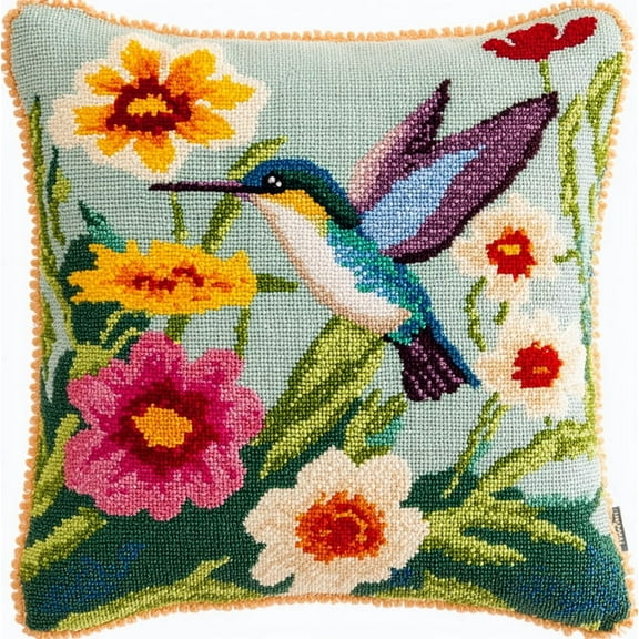 Flowers and birds 11CT Stamped Cross Stitch Pillow Kits Embroidery Kit Pillow Cases 18x18inch