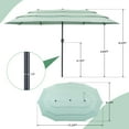 thumbnail image 2 of Autlaycil 15ft 3-Tiers Patio Umbrella with Airflow Smooth and Stable, Lock Bolt and Crank Rectangular umbrella for Deck Lawn Garden Yard, Light Green, 2 of 7