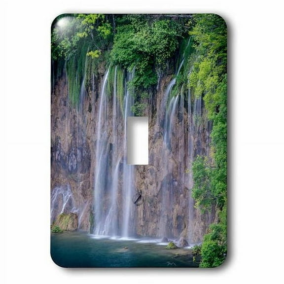 3dRose, Croatia, Plitvice Lakes National Park, Waterfall, single toggle switch