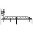 thumbnail image 3 of Pemberly Row Contemporary 72 x 84 Powder-Coated Metal Bed Frame in Black, 3 of 10