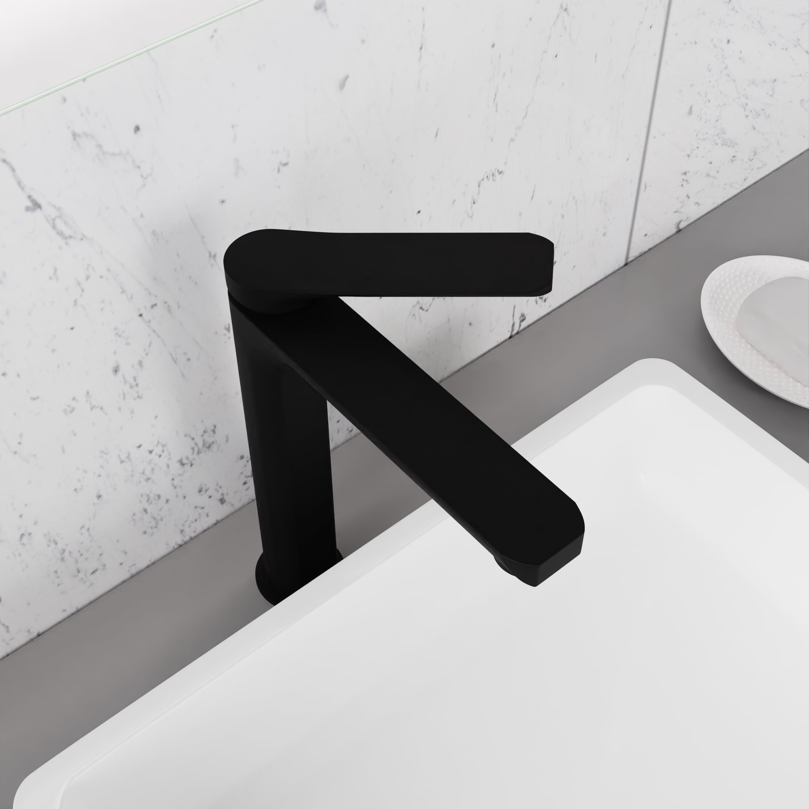 ANZZI Single Handle Single Hole Bathroom Vessel Sink Faucet With Pop-up Drain in Matte Black