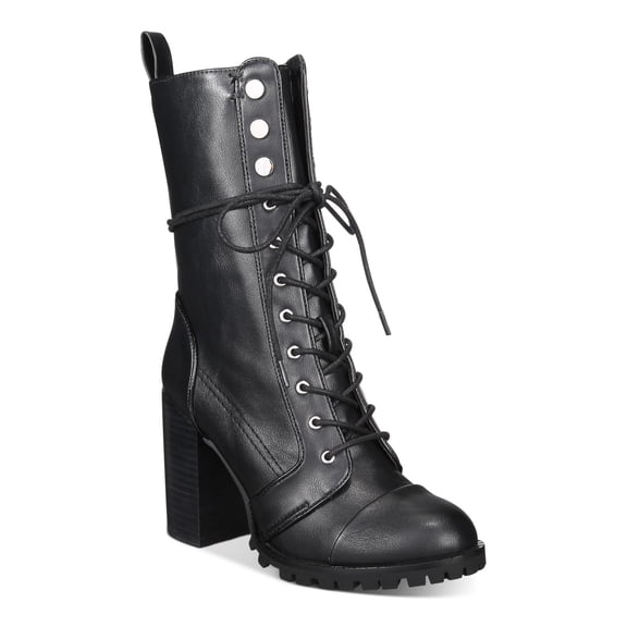 Dolce Vita Womens Ayleen Leather Block Heel Mid-Calf Boots Black 6 Medium (B,M)