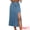Blue, variant on DARING DIVA Women's Long Denim Spring Slit Midi Jean Skirts Small Blue