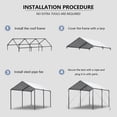 thumbnail image 5 of TANGJEAMER 10x20 ft Metal Carport Car Canopy Portable Car Tent Garage, White, 5 of 7