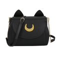 thumbnail image 1 of sac Bandoulire Pour Femme (noir), Cuir Pu, Sac Messager En Forme De Chat Mignon Kawaii, Sac Messager Sac Dcontract, 1 of 5
