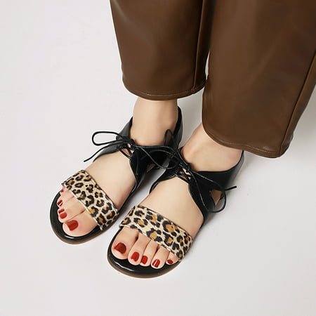 

Leather Sandals Women Gladiator Dressy Summer 2023 Peep Toe Platform Sandals Shoes Beach Wedges Ladies Flip Flops Orthopedic Sandals