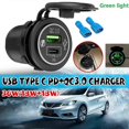 thumbnail image 2 of Dual USB Type C PD+QC3.0 Car Charger Socket LED USB Quick Charger Adapter compatible 12-24V Car Boat Marin_Perfect Gift, 2 of 5